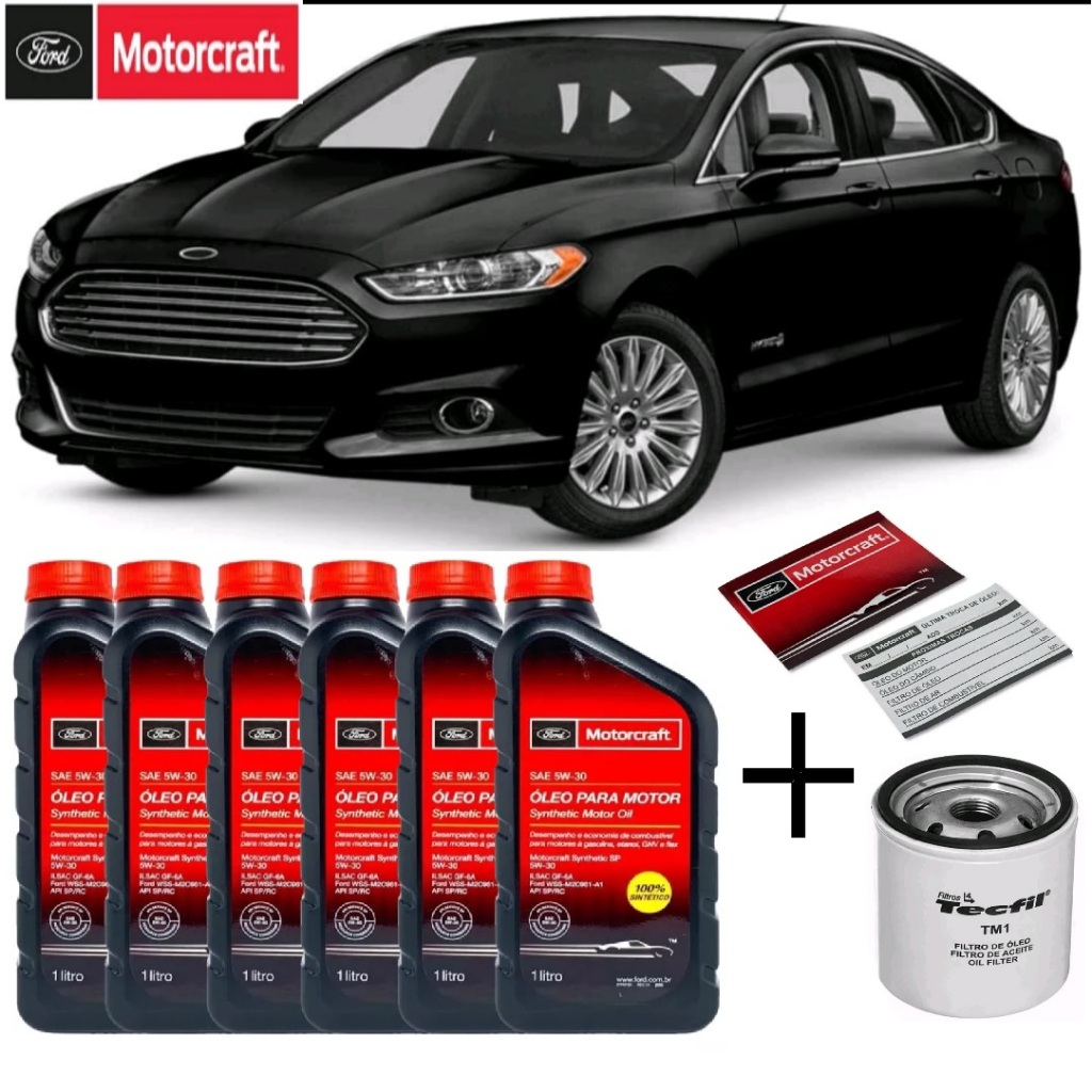 Kit Revisão Fusion 5w30 FORD Motorcraft +Filtro de Óleo + Etiqueta Revisão Original Ford 2.0 2.5 em Oferta na Shopee