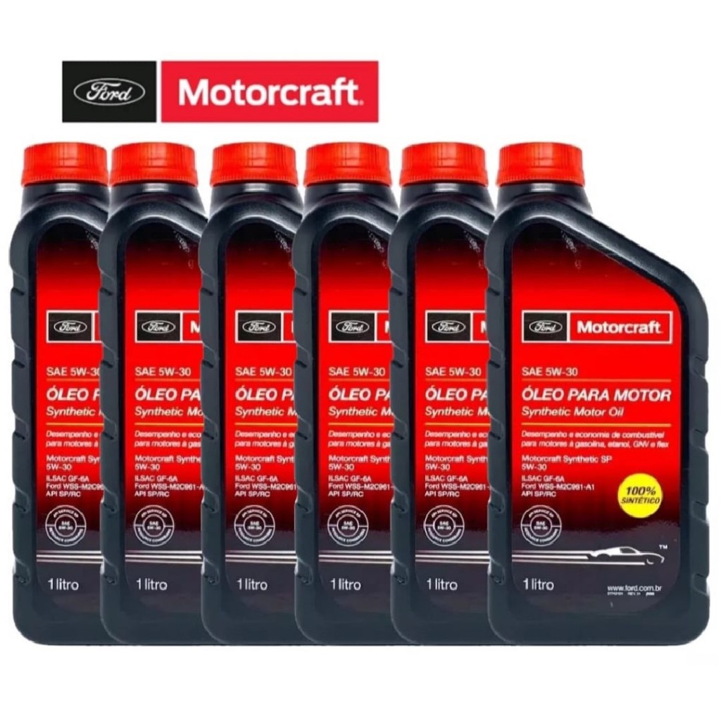 Kit 6 Litros 5w30 FORD Motorcraft 100% Sintetico Original + Etiqueta Revisão Original Ford em Oferta na Shopee