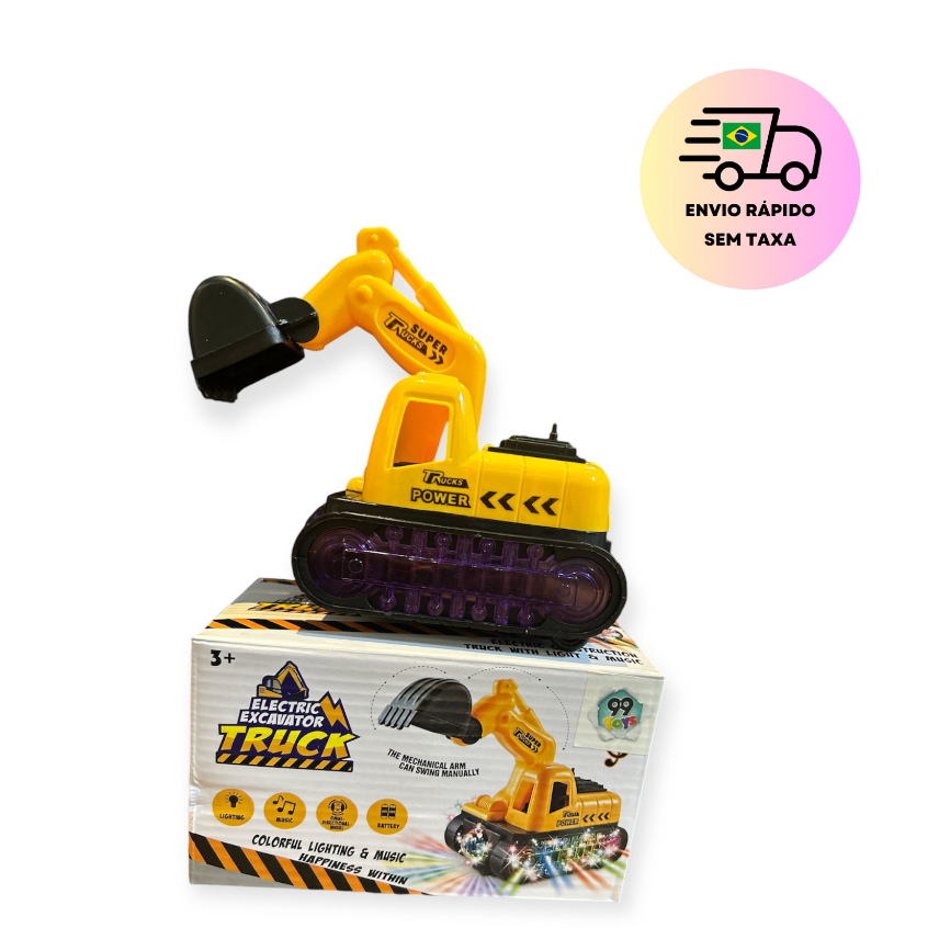 Brinquedo Mini Escavadeira Com Som E Luz Plástico Brinquedo Presente para Menino