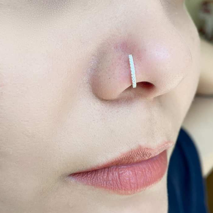 Piercing Nariz Cravejado Prata 925 Legítima — imagem 2 de 2