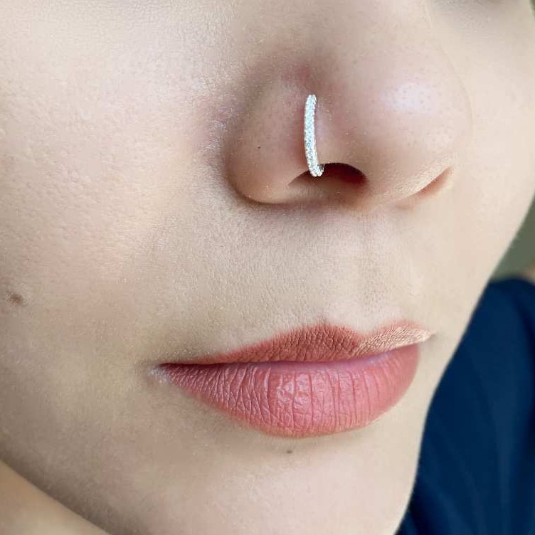 Piercing Nariz Cravejado Prata 925 Legítima em Oferta na Shopee