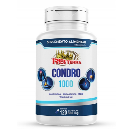 Condro 1000 C/120 Cápsulas - Condroitina, Glucosamina, MSM e Vitamina D3 - Rei Terra
