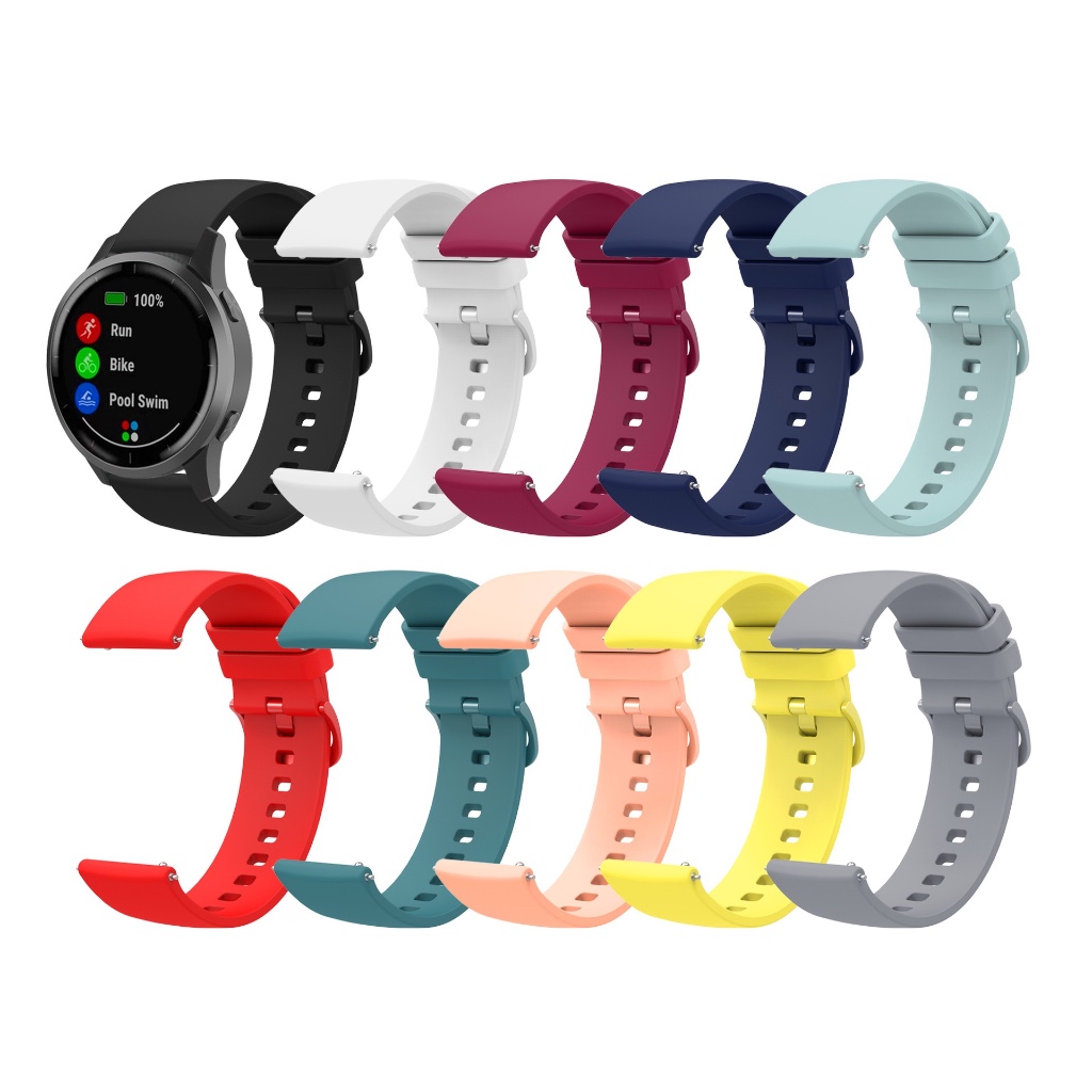 Pulseira 16mm 20mm 22mm Silicone Esportiva Bip, Bip Lite, Bip S, Amazfit Gts, Amazfit Gtr 42mm, Galaxy 42mm