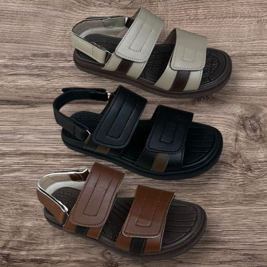 Sandalia Ortopédica Masculina Couro sintético Confortável Verão Promoção