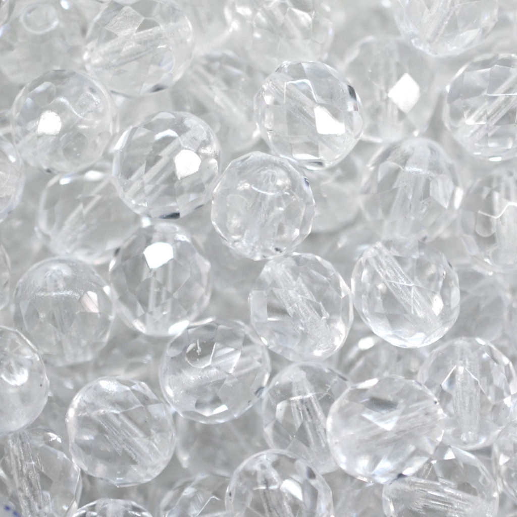 Cristal Conta Vidro Missanga Jablonex Preciosa 8mm - Transparente - 50 Peças