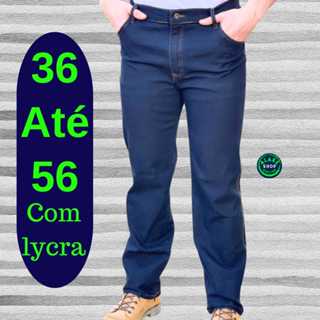 Calça Jeans Masculina Tradicional com Elastano Trabalho Azul Escuro e Preto Chumbo em Oferta na Shopee