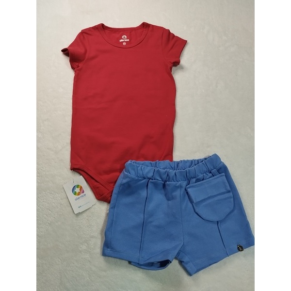 Conjunto infantil feminino Alenice body em cotton e shorts em piquet tamanho 3