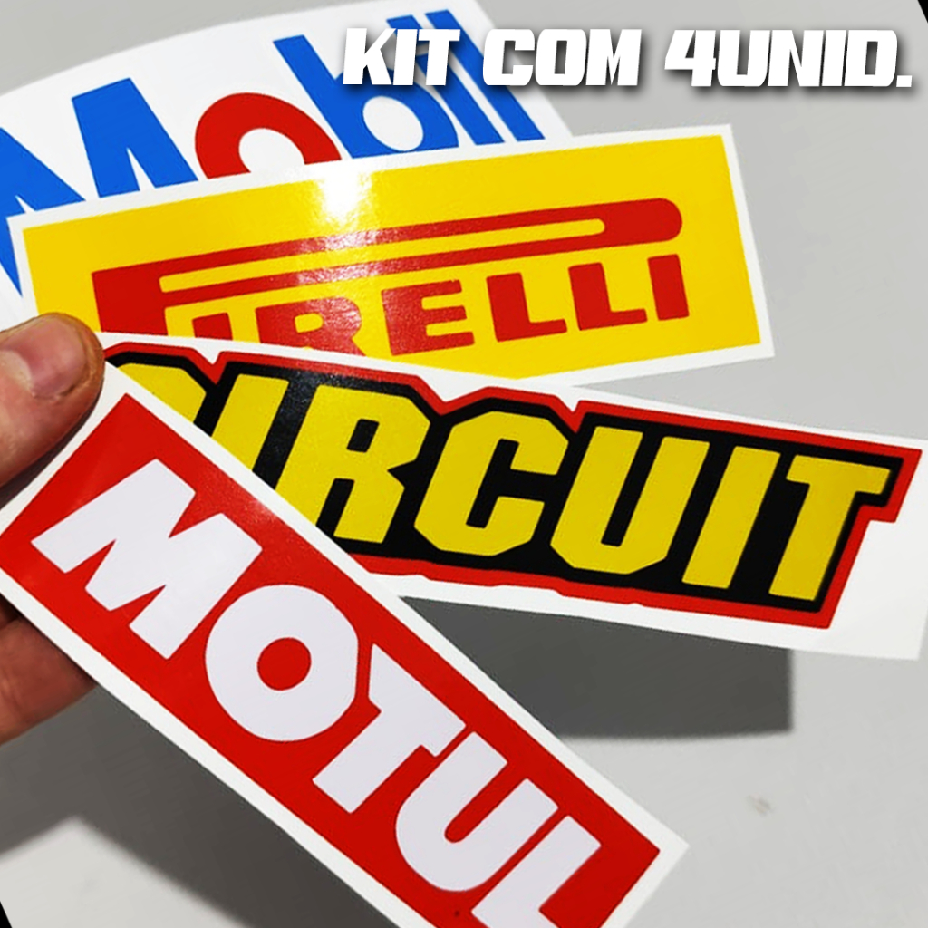 Kit de Adesivos - MOTUL/PIRELLI/CIRCUIT/MOBIL - Tanque/Moto em Oferta na Shopee
