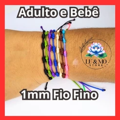 Pulseira 7 Sete Nós Cabala Kabballah Contra inveja e Mau Olhado colorida - Regulável 1mm