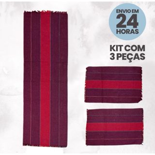 Jogo Kit Tapete e Passadeira Cozinha com 3 Peças Várias Cores Liso Listrado em Oferta na Shopee
