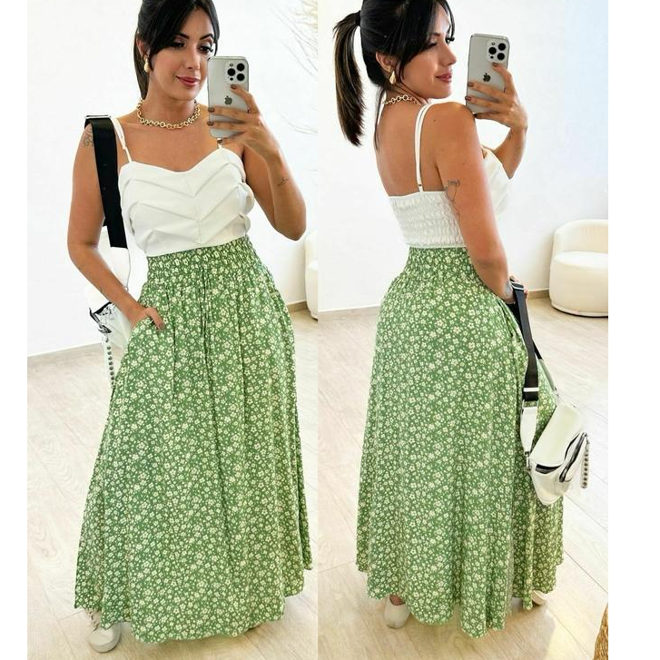 Saia longa feminina evangélica em Oferta na Shopee