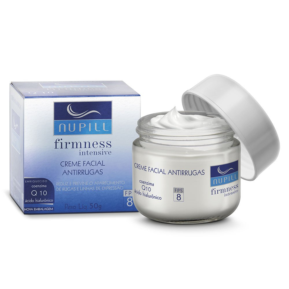 Creme Hidratante Facial Antirrugas Nupill  Fps-8 Q10, enriquecido coenzima e A.h.  50g