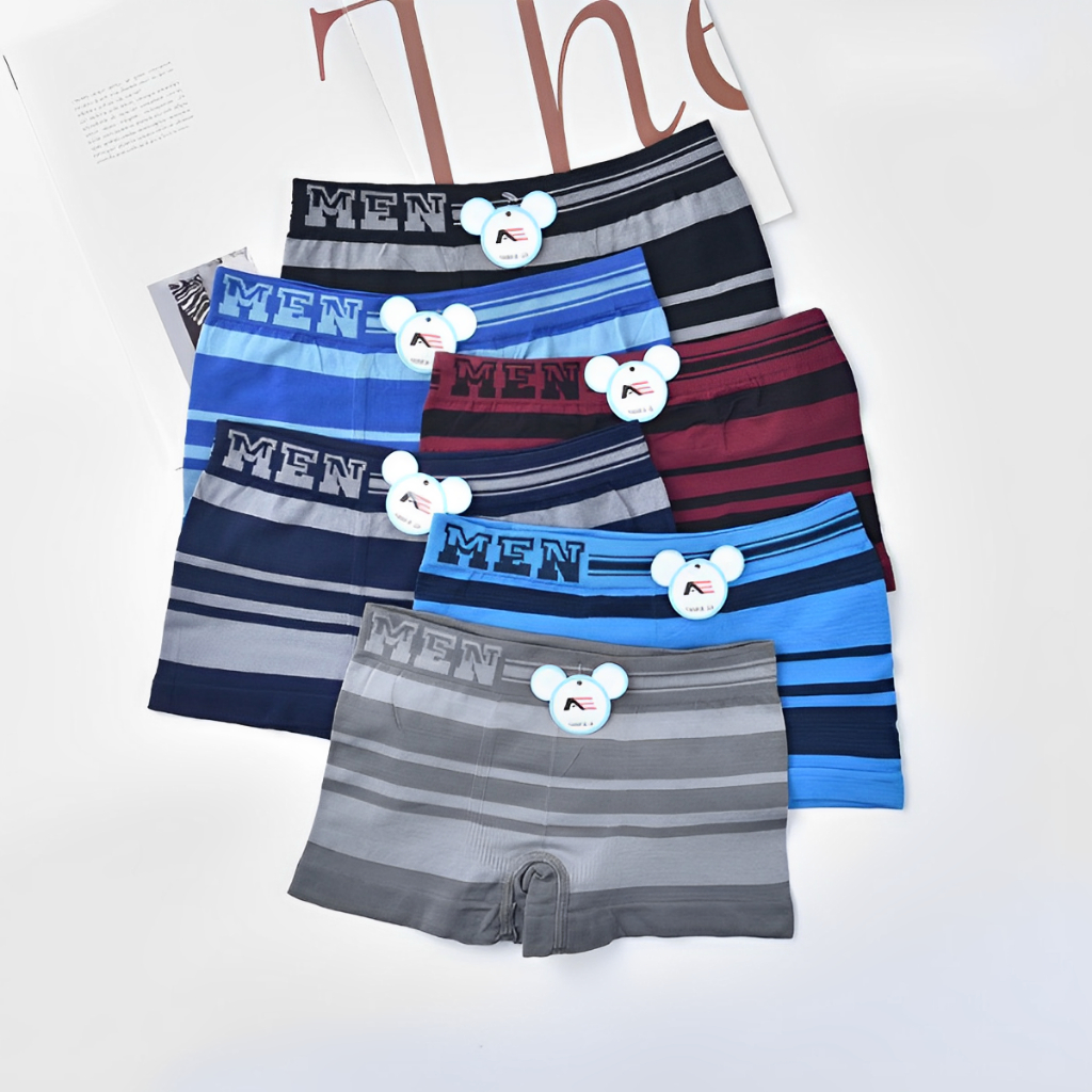 Kit com 3/6 Cuecas Box Boxer Juvenil Adolescente MEN Masculino Tam 10 a 16 Anos em Oferta na Shopee