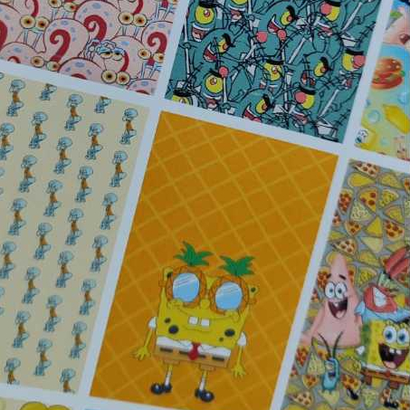 32pçs bob esponja - desenho animado - lula molusco - patrick - calça quadrada - scrapbook - journal - adesivo brilhante