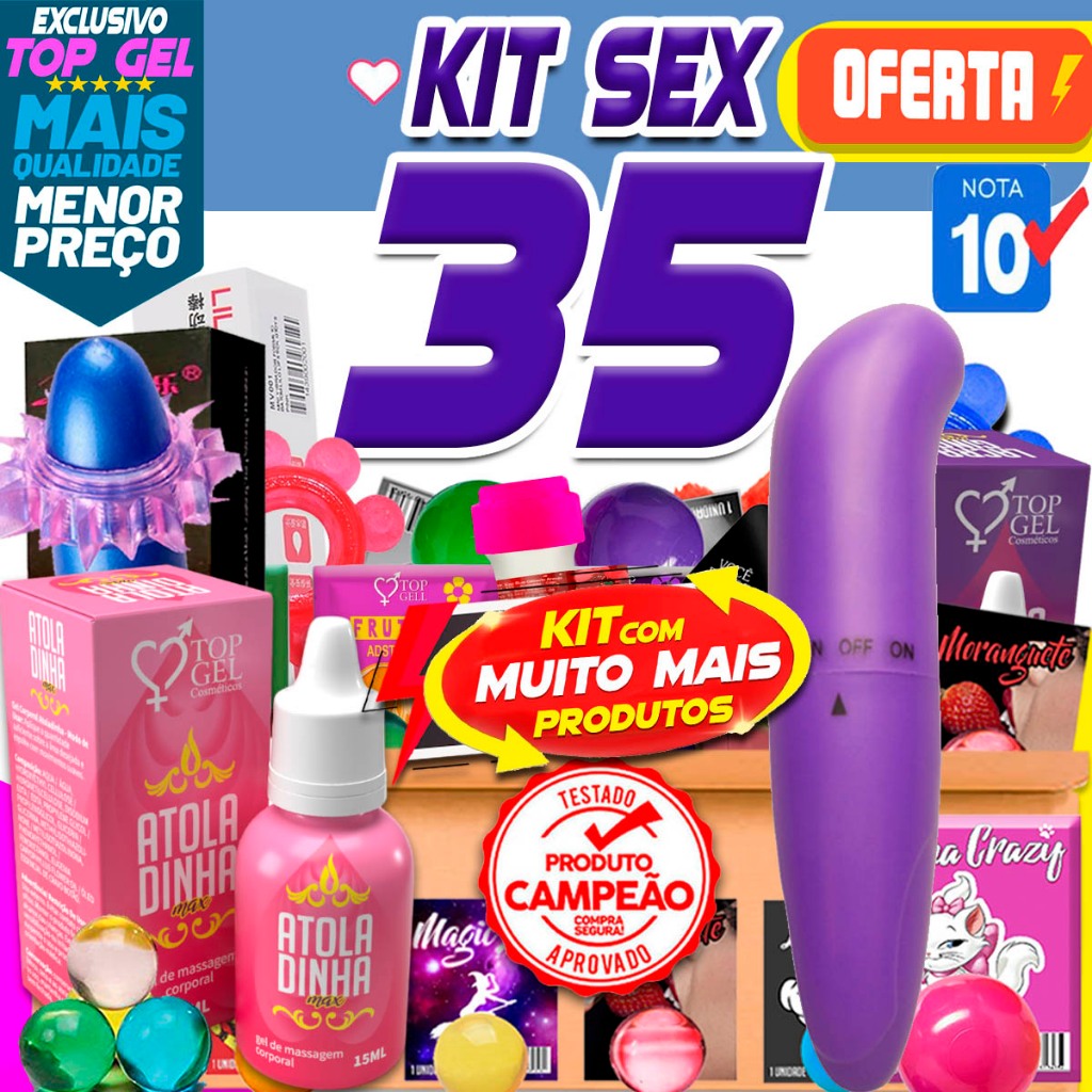 Kit Sex Shop 35 Produtos Eróticos casal vibrador ponto g feminino e lubrificante intimo Sexy shop Uso Pessoal sexshop em Oferta na Shopee