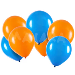 Balão - Bexiga Laranja c/ Azul Pacote - 50 unidades sortidos