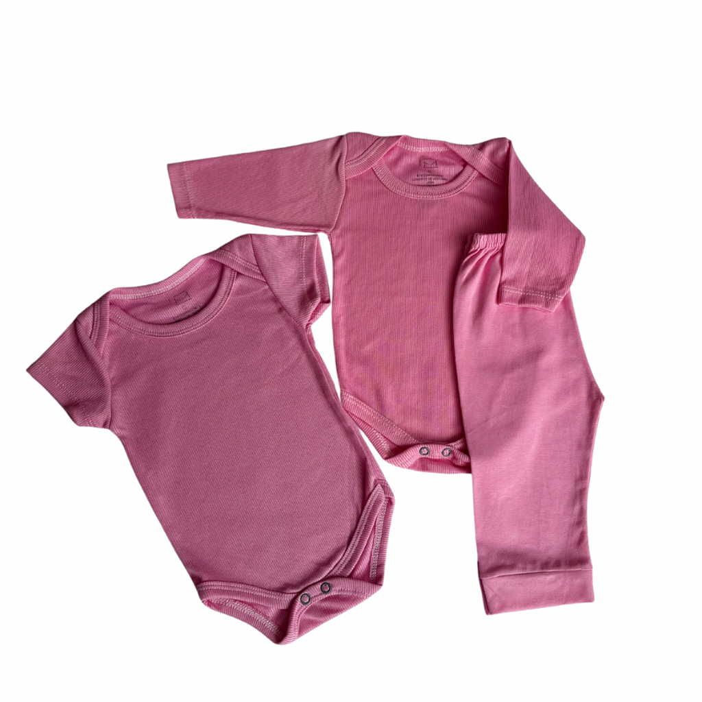 Conjunto infantil kit  2 Body e 1 Calça Antialérgico Bebê  100% Algodão Premium