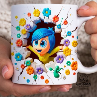 Caneca Xicara Personalizada Divertidamente Efeito 3D Porcelana 325ML em Oferta na Shopee