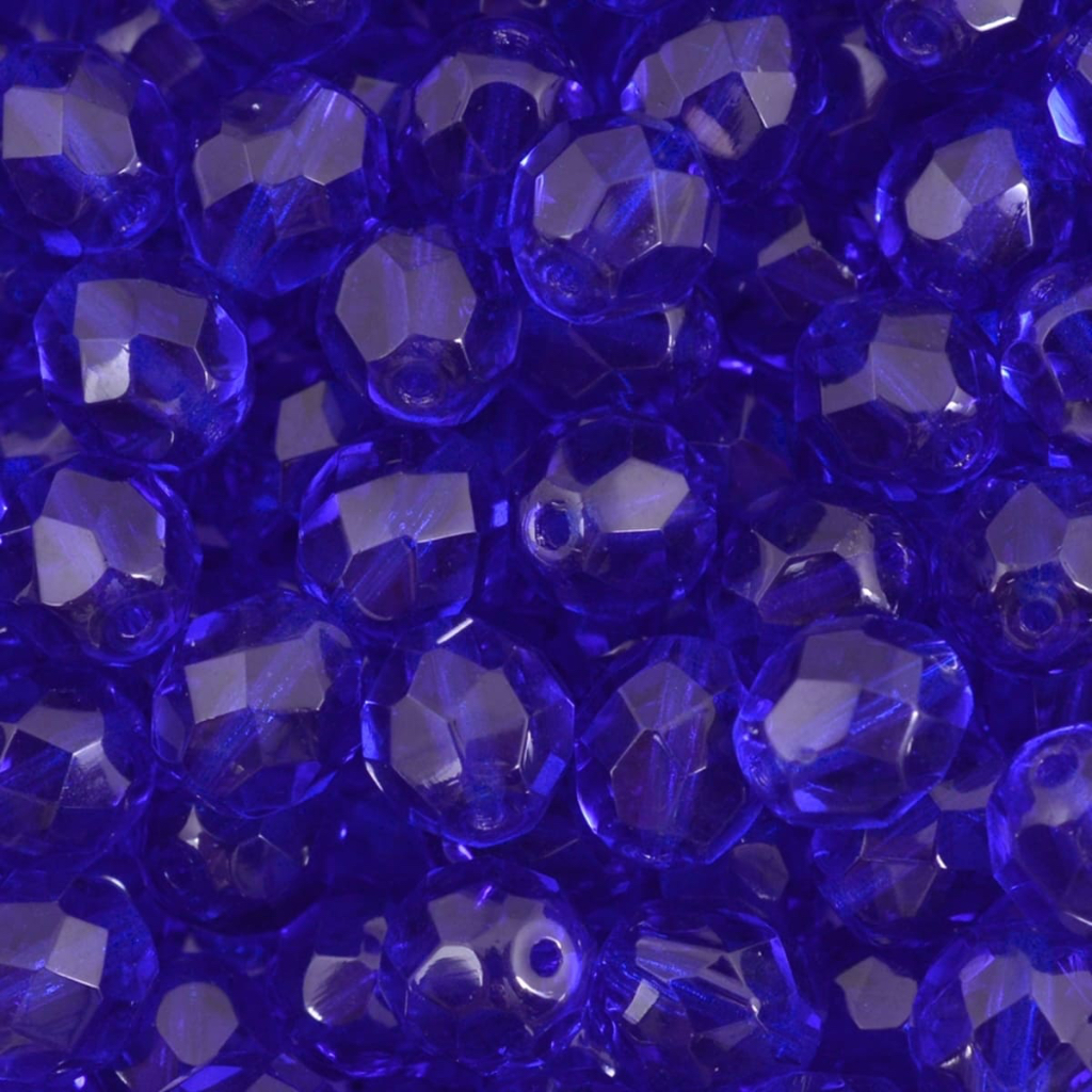 Cristal Conta Vidro Missanga Jablonex Preciosa 8mm - Azulão Transparente - 50 Peças