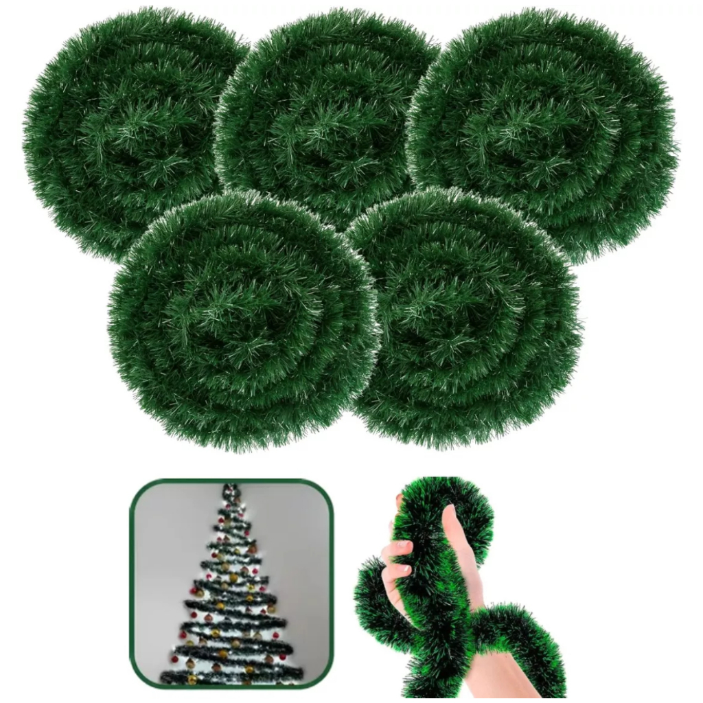 Kit 10 Peças Festão Verde Enfeite De Natal 2m Decoração Festa Promoção 8CM - Envio Imediat...