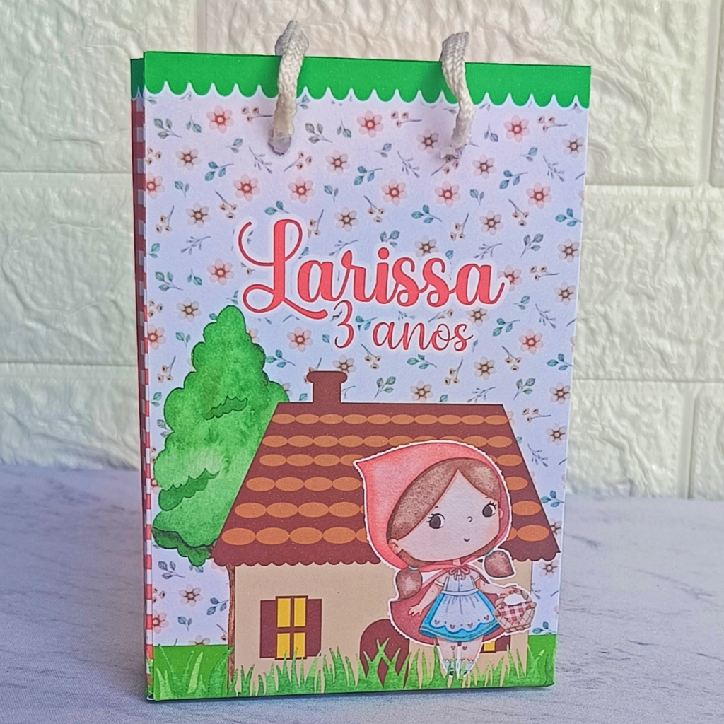 Sacolinha Personalizada Chapeuzinho Vermelho Aquarela Lembrancinha Festa Infantil Sacola Surpresa
