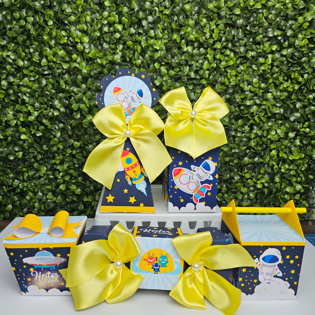 Kit Caixa Montada ASTRONAUTA - Personalizados - Festa infantil - Aniversário - Lembrancinha