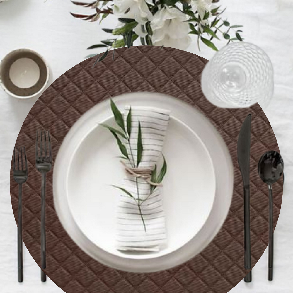 4 Jogo Americano Redondo Matelasse 4 unidades- Impermeável Pvc