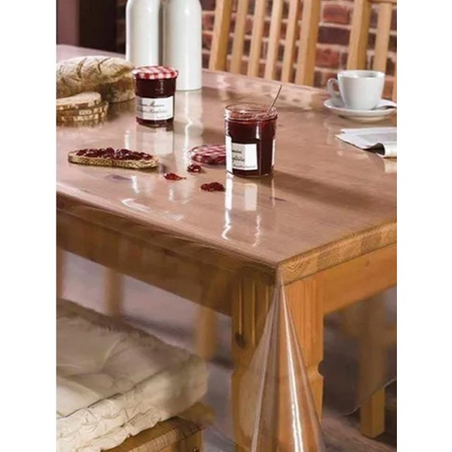 Toalha de Mesa Plástico PVC 4 6 8 Lugares Transparente Cristal Impermeável Térmica