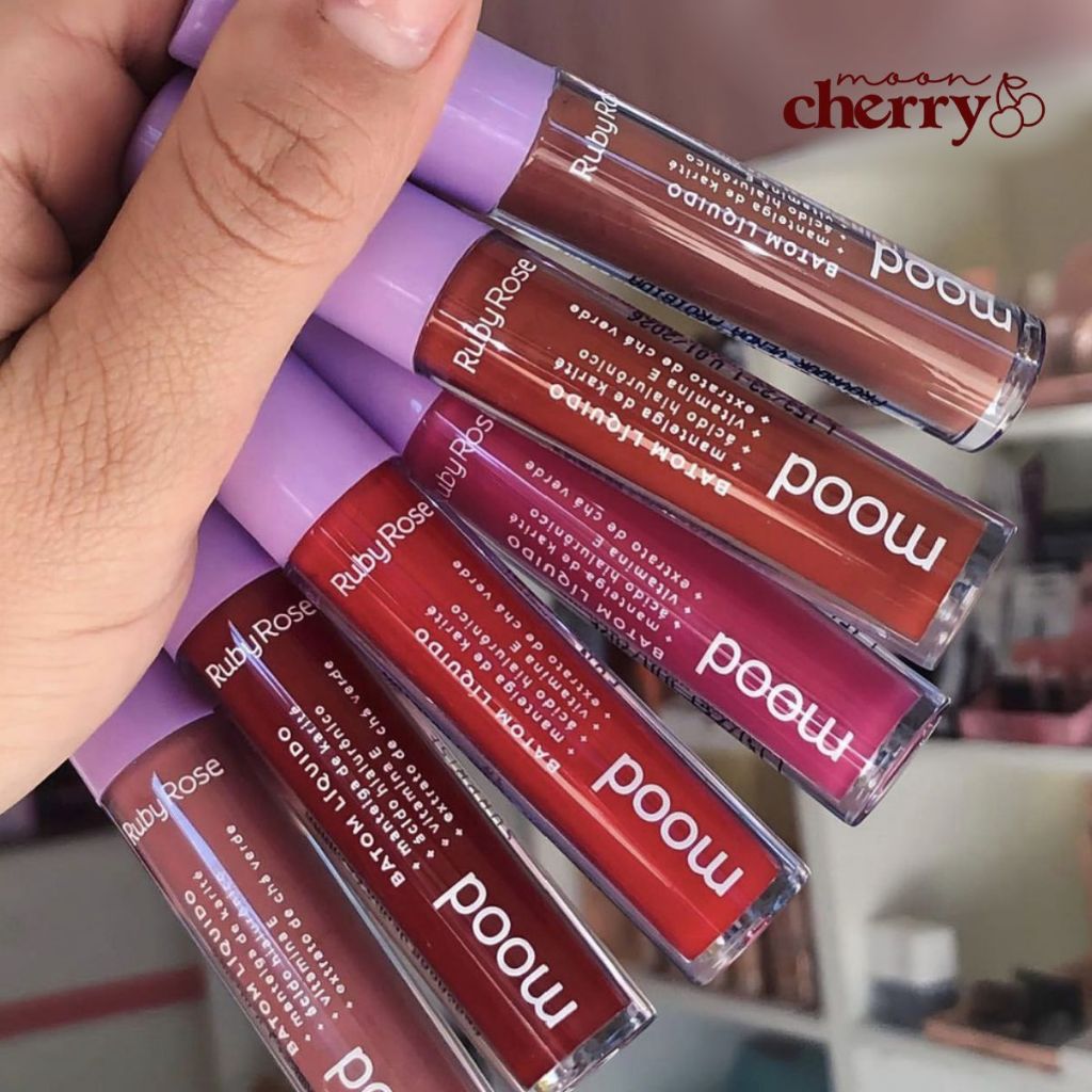 Batom Líquido Mood Vegano Cores Ruby Rose em Oferta na Shopee