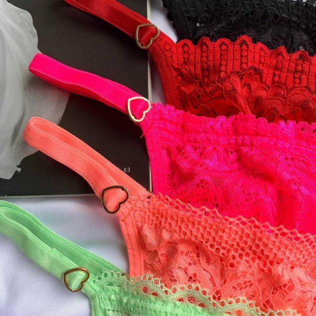 Kit Tangas Sexy Renda Fio Dental alça de Coração Calcinha sexy, calcinha anjo