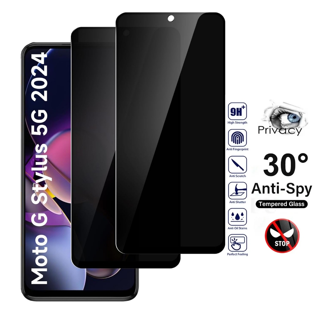 Película Privacidade Anti Spy Moto E13 E22 E22i E22S E32 E7 Plus Vidro Temperado 9H