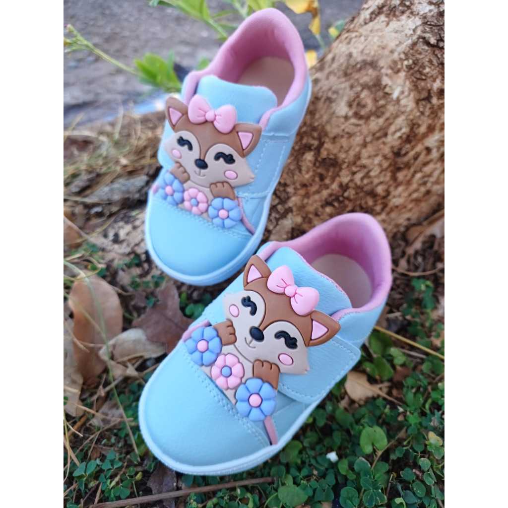 Tênis Infantil Menina Raposa Fecho Rápido Calce Fácil Volta as Aulas Infantil Feminino Antiderrapante em Oferta na Shopee