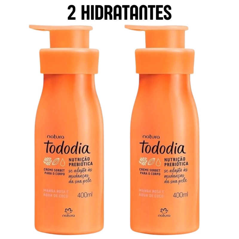 Natura Kit c/2 Creme Sorbet Desodorante Nutritivo Para o Corpo Tododia Manga Rosa e Água de Coco Original Novo