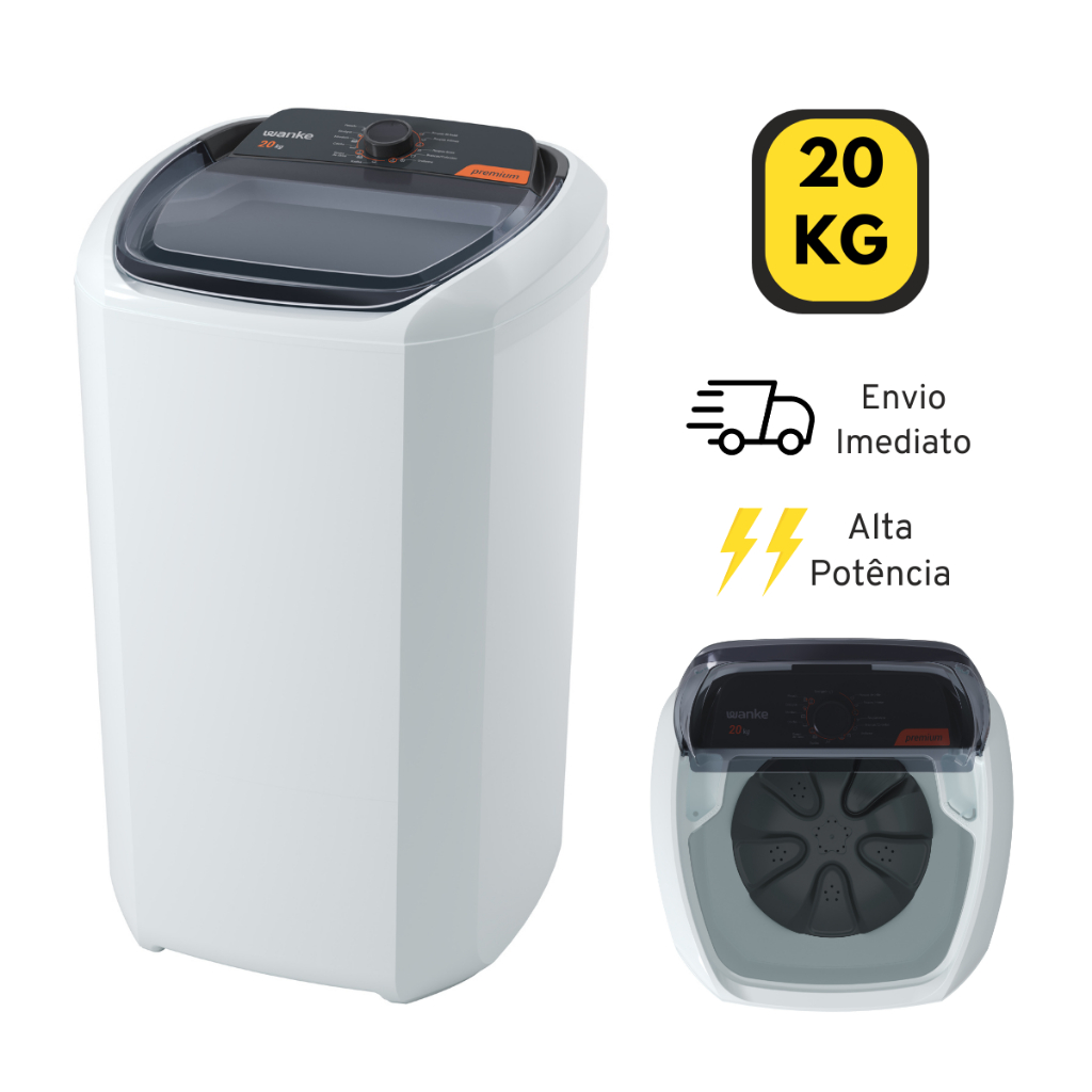Máquina de lavar 20KG semi-automática Wanke Premium 220V e 127V Tanquinho Lavadora de Roup...