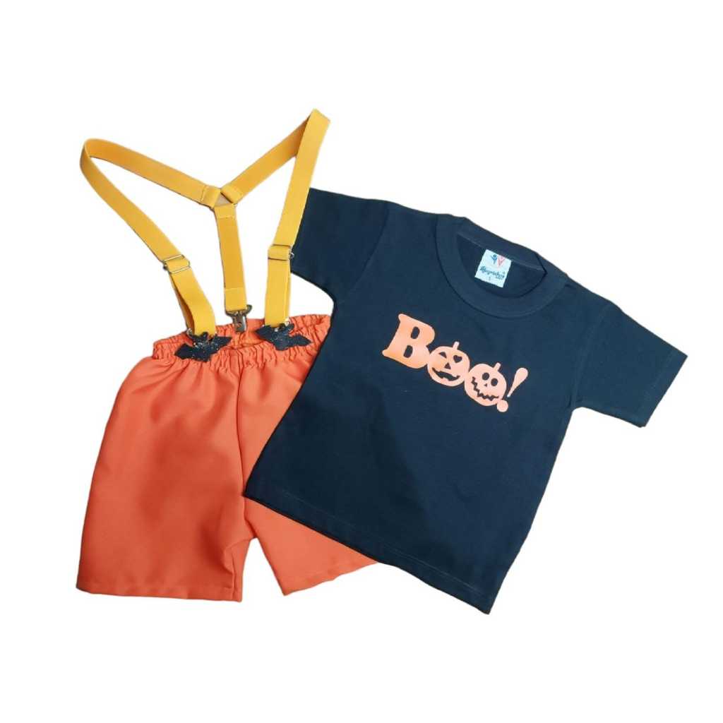 Conjunto Roupa Bebê Menino Halloween Festa Fantasia Infantil Mesversário Temático Abóbora Dia Das Bruxas Fantasia