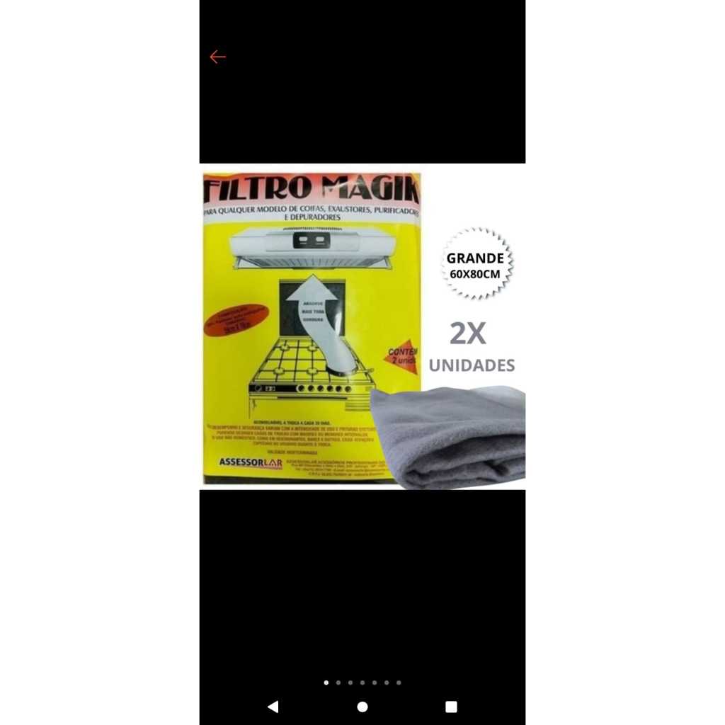filtro para coifa depurador exaustor sugar manta universal- pacote com 1 unidade