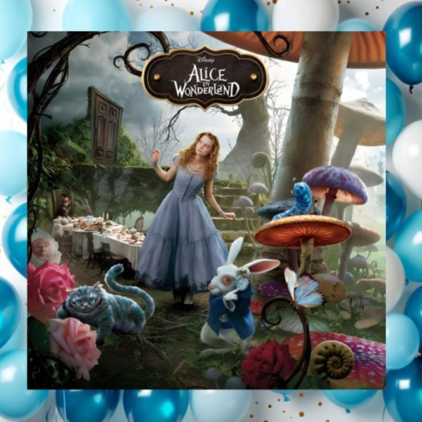 Painel de Festa Decoração Antirreflexo Alice no País das Maravilhas/Chapeleiro Maluco/Rainha/Branca/Lebre/Absolem