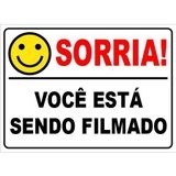 5 Placa Advertência Sorria Você Está Sendo Filmado Alumínio