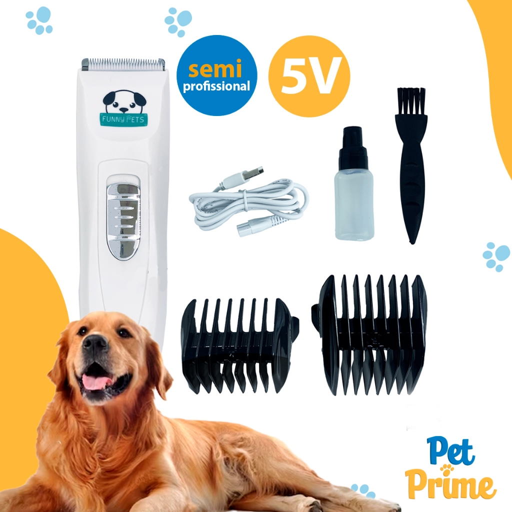 Maquininha De Tosa Pet Profissional Cachorro 5v Branca Savana Pet