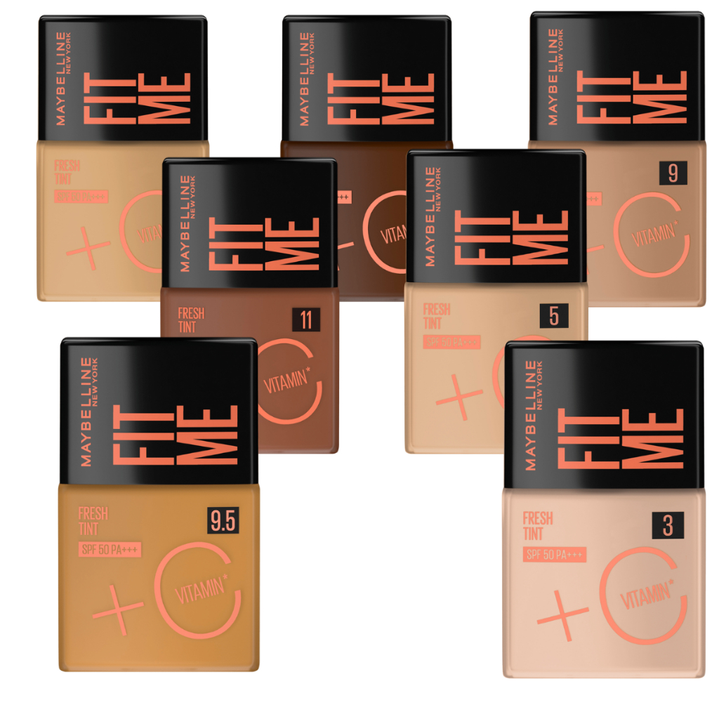 Base Líquida Maybelline NY Fit Me Fresh Tint com Vitamina C e FPS50