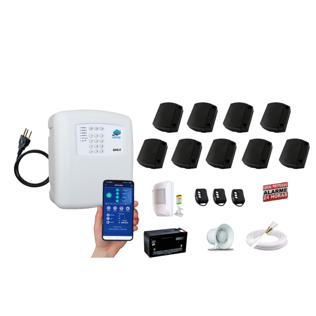 Kit de Alarme Wifi APP gratuito Tuya Configurado e pronto c/ Sensores sem fio