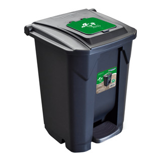 Lixeira Cesto 60 Litros Preta C/ Roda e Pedal Tampa 1 Click 25752PM Arqplast em Oferta na Shopee