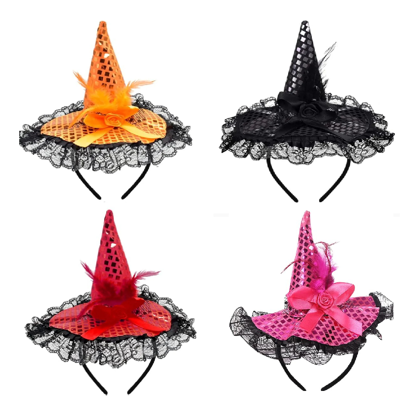 Tiara Chapéu de Bruxa Fantasia Halloween Dia das Bruxas