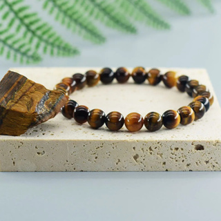 Pulseira De Bolinha Pedras Naturais Olho De Tigre em Oferta na Shopee