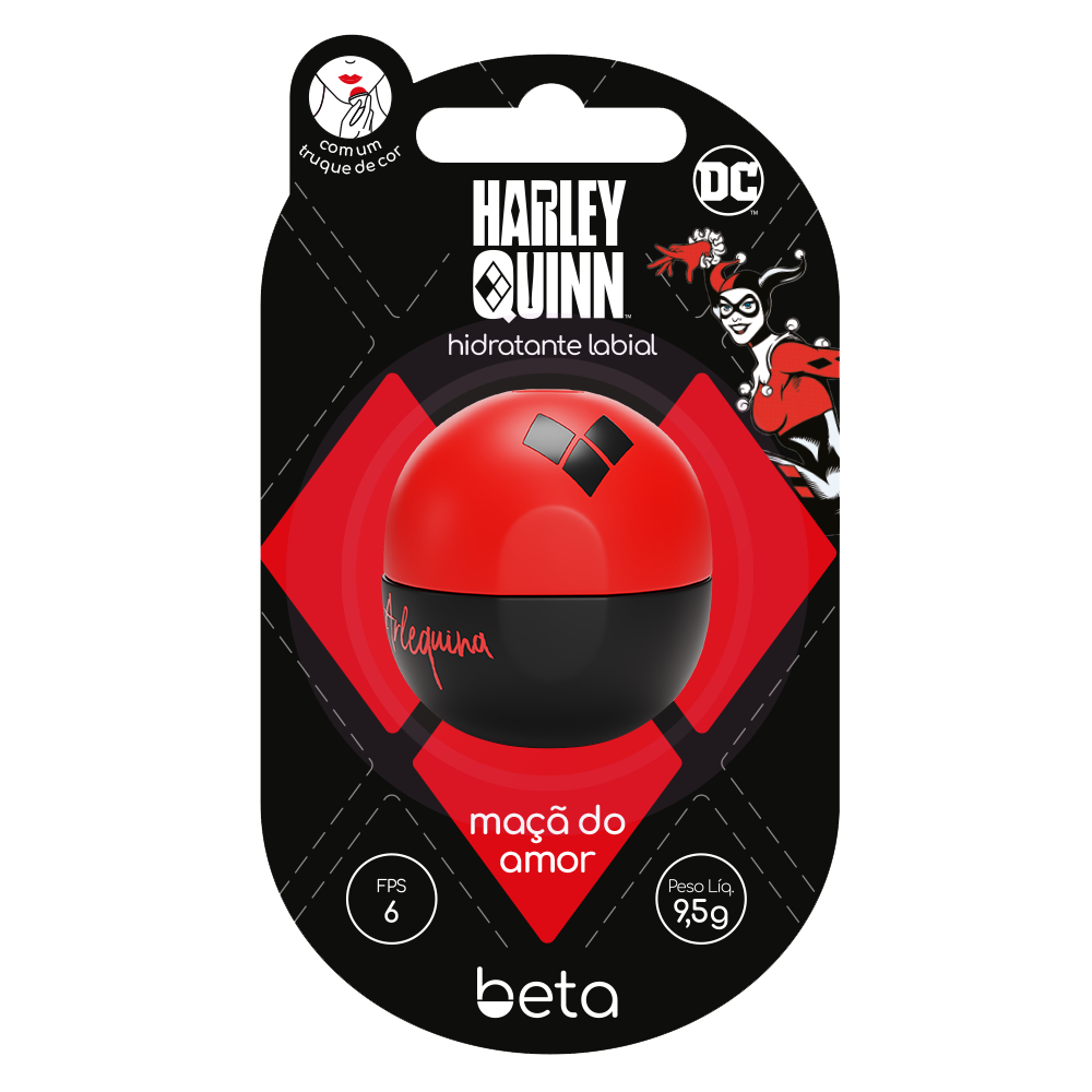 Hidratante Labial Beta Arlequina Maçã do Amor – Cor Vermelho 9,5g em Oferta na Shopee