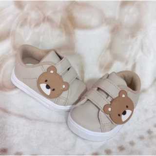 Tenis de bebê urso bege menino infantil estiloso em Oferta na Shopee