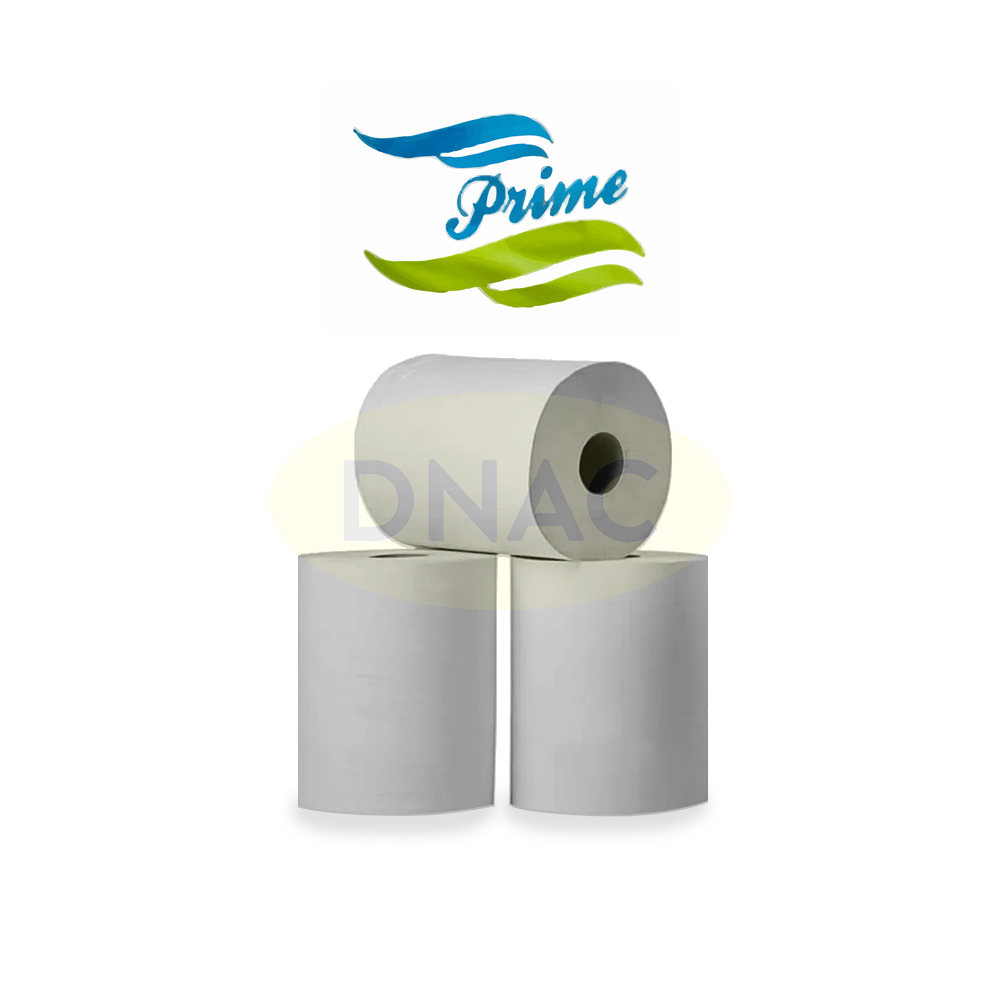 Fardo 6 Bobinas Papel Toalha Rolão 200m Grande Branco Para Banheiro - Prime