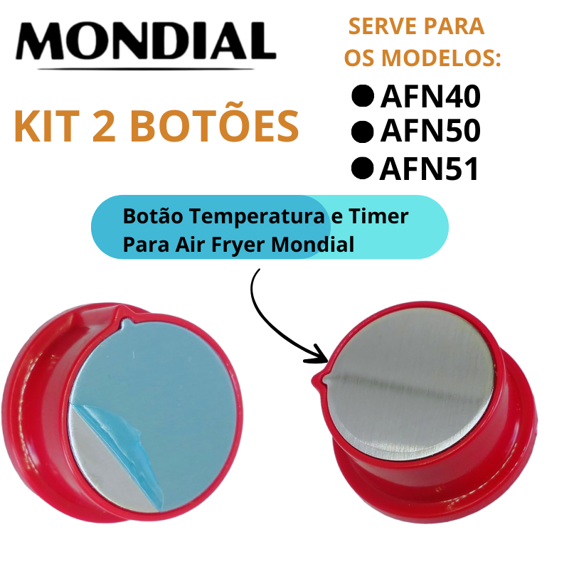 Kit 2 Botao Air fryer Mondial Timer e Temperatura AFN50 AFN40 AFN51 4L e 5L
