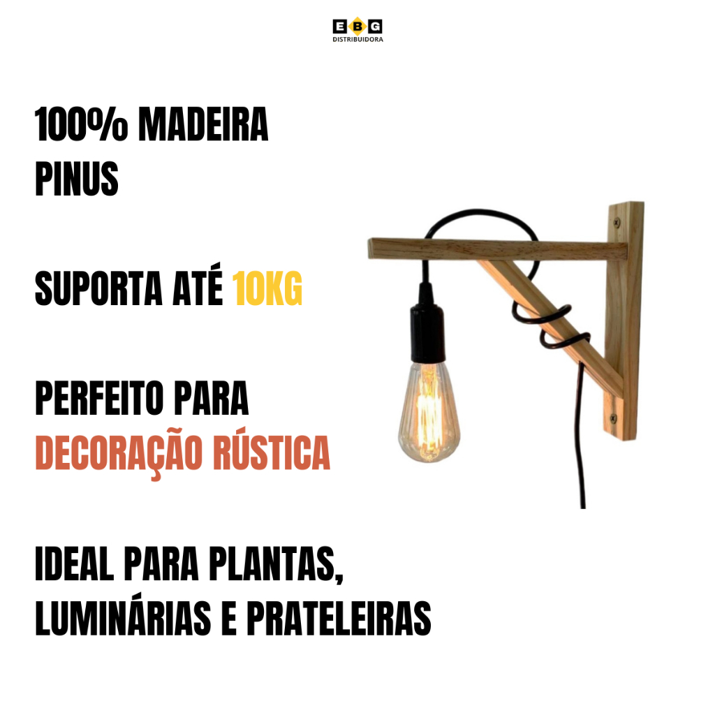 Suporte De Prateleira Cantoneira Mão Francesa De Madeira 20cm - Promoção