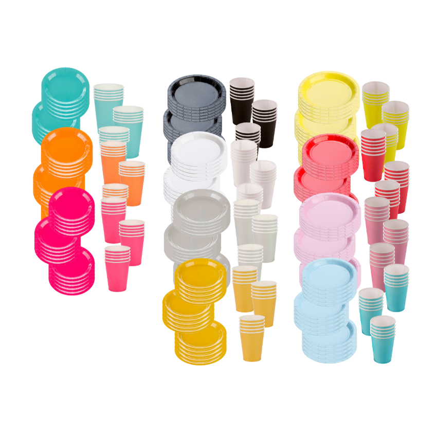 Kit Festa 60 Unidades Descartáveis, Prato e Copo De Papel Colorido Liso Brilhante Silver Festas em Oferta na Shopee